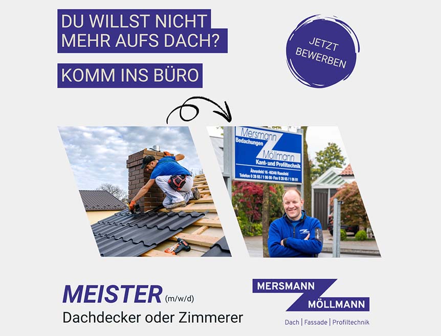 Stelle Meister Dachdecker / Zimmerer (M/W/D)